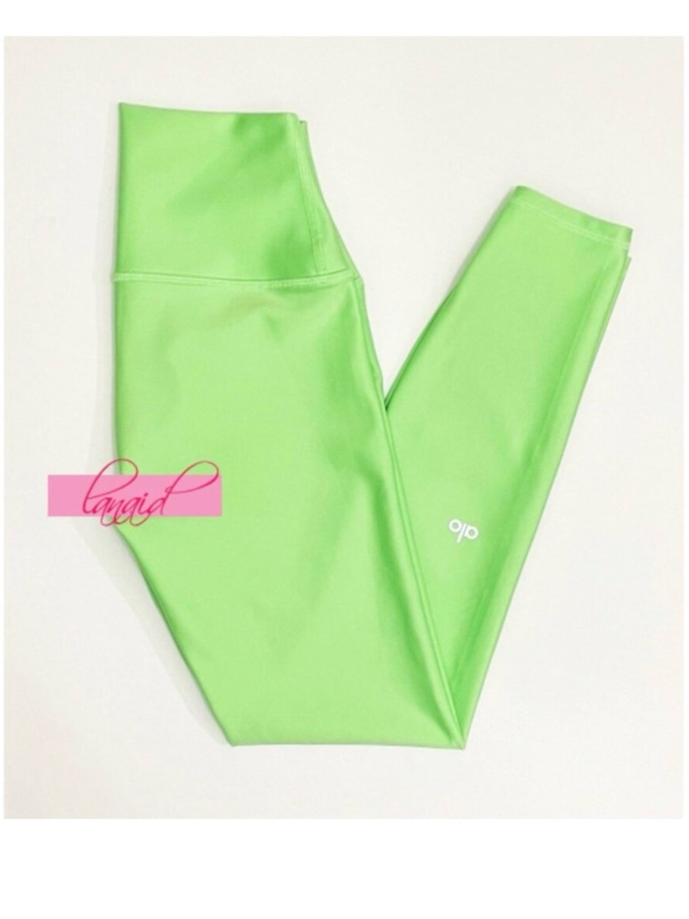 Alo 7/8 High-Waist Airlift Leggings Ultramint Neon Bright Hi-Rise Tights Pants S - Picture 4 of 5